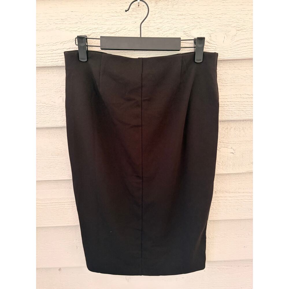 NYCC Black Button Front Pencil Skirt Size Small Career Office Chic - Picture 7 of 7